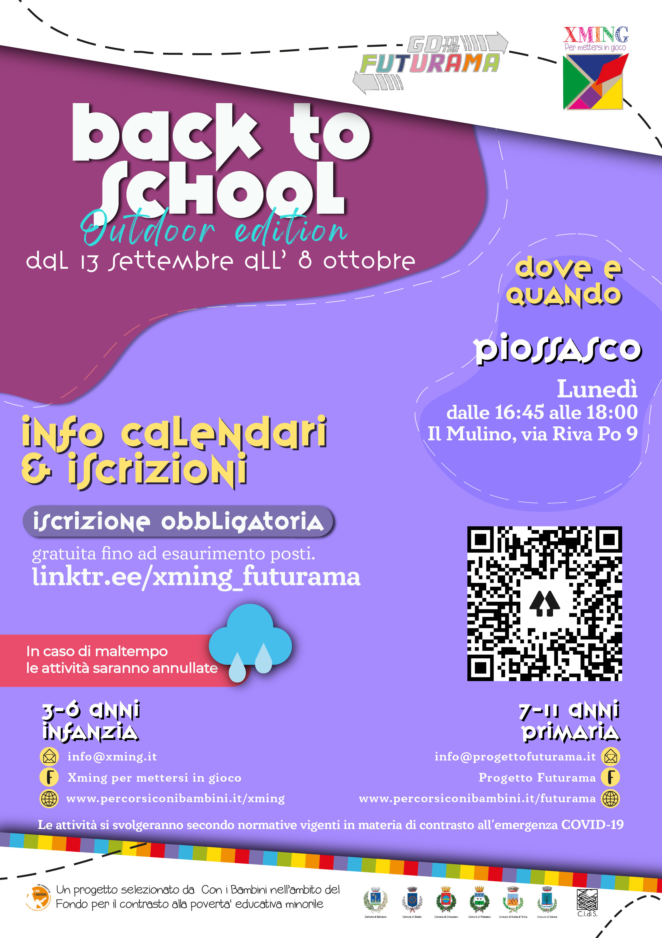 XMING e FUTURAMA - Il nuovo programma “Back to School – Outdoor Edition” dal 13 Settembre all’ 8 Ottobre