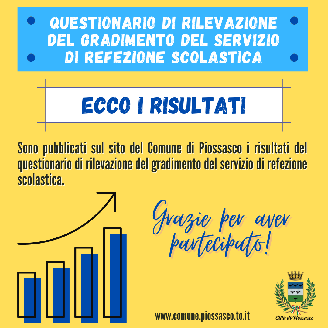 Questionario servizio refezione scolastica - ecco i risultati!