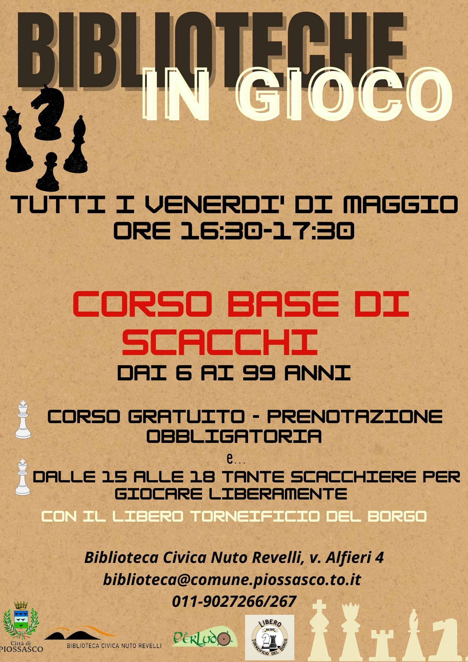 Corso Base di Scacchi - tutti i venerdì di Maggio