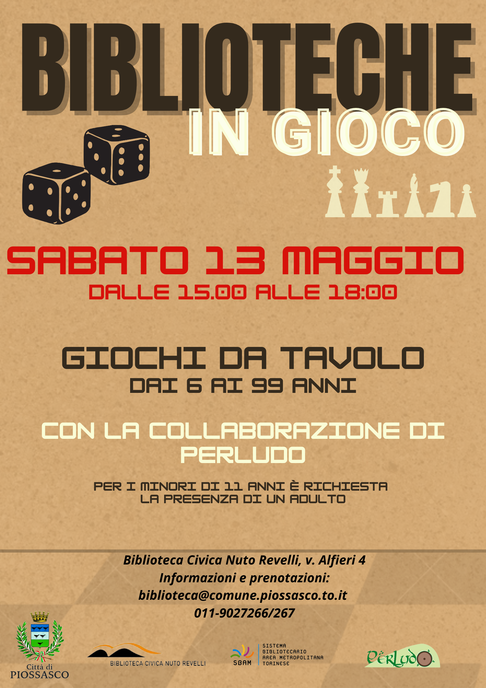 Biblioteca in Gioco - sabato 13 maggio ore 15-18