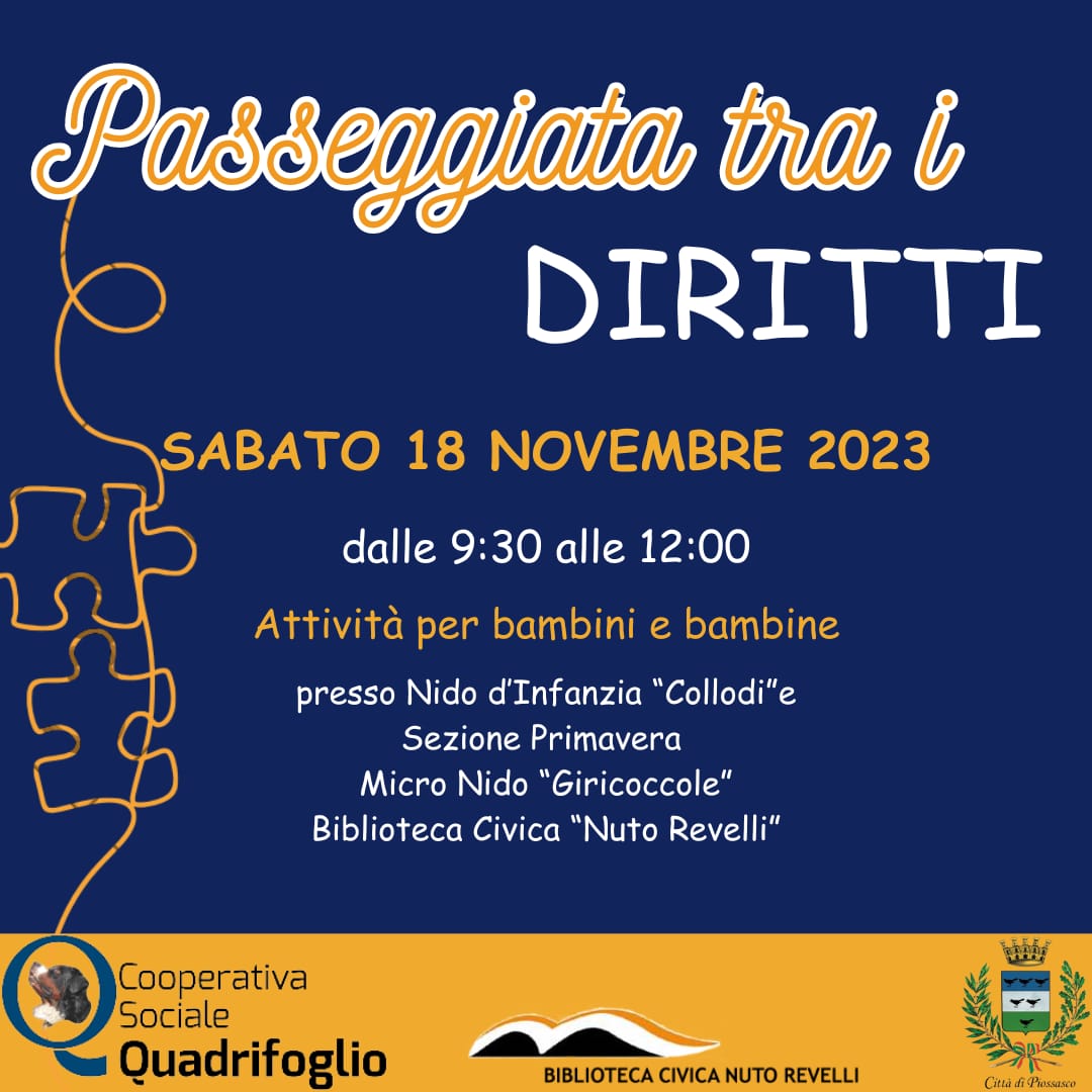 Giornata Internazionale dei Diritti dell'Infanzia - sabato 18 novmebre