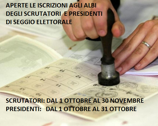 Iscrizioni all'albo dei Presidenti e Scrutatori di seggio elettorale