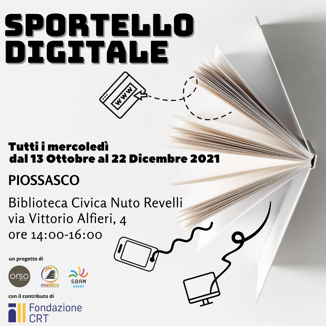 SPORTELLO DIGITALE - Tutti i mercoledì presso la Biblioteca Civica Nuto Revelli.