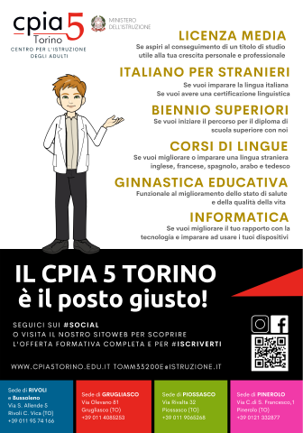 CPIA5 Torino - Iscrizioni anno scolastico 2022/23